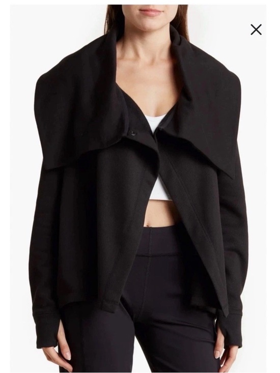 Zella Jackets & Blazers - Zella Black Draped Collar Jacket